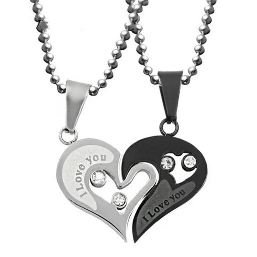 Couple Necklace Matching Cordate Necklaces for Couples Valentine's Gift for Lover