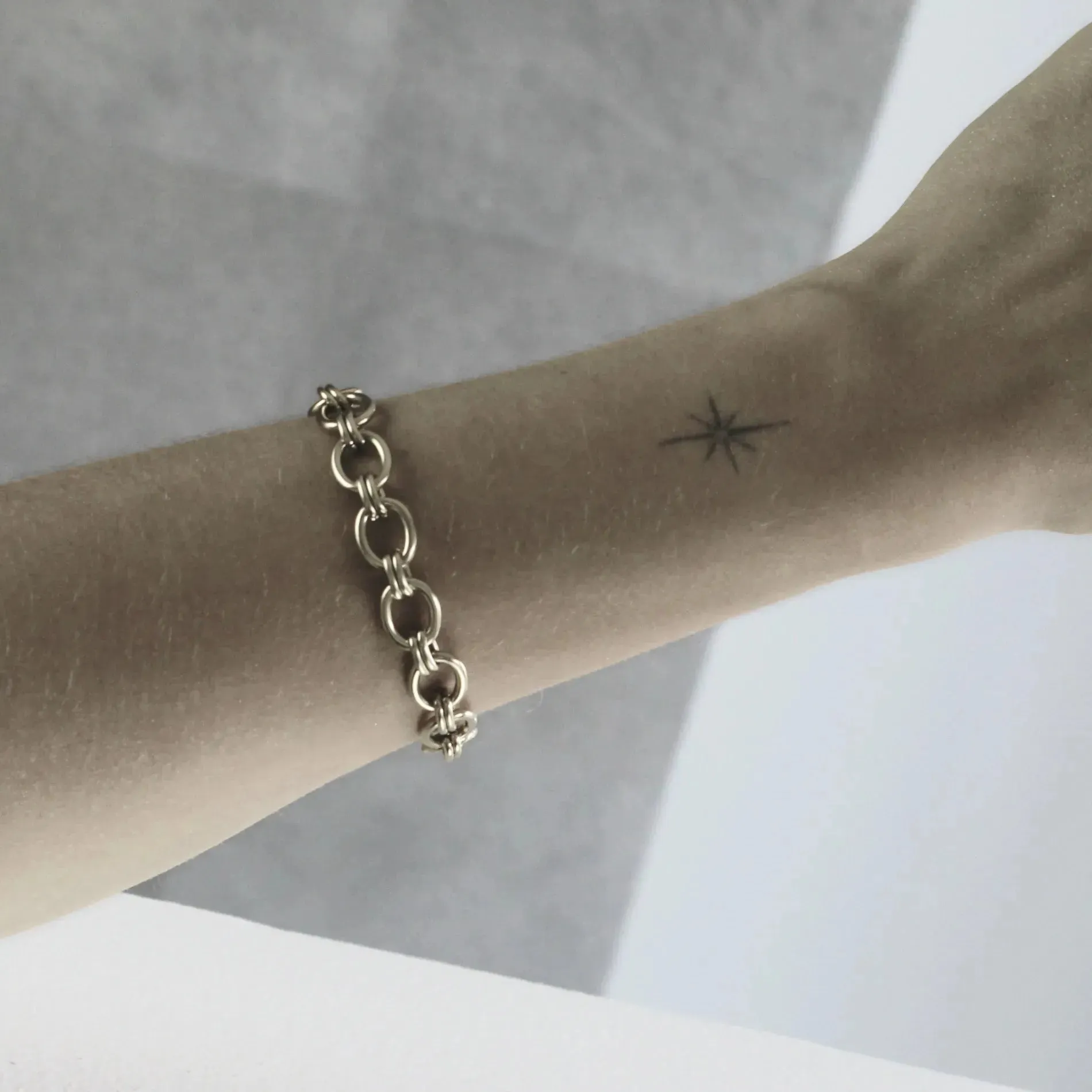 Courage Waterproof Smooth Link Bracelet Silver Plating