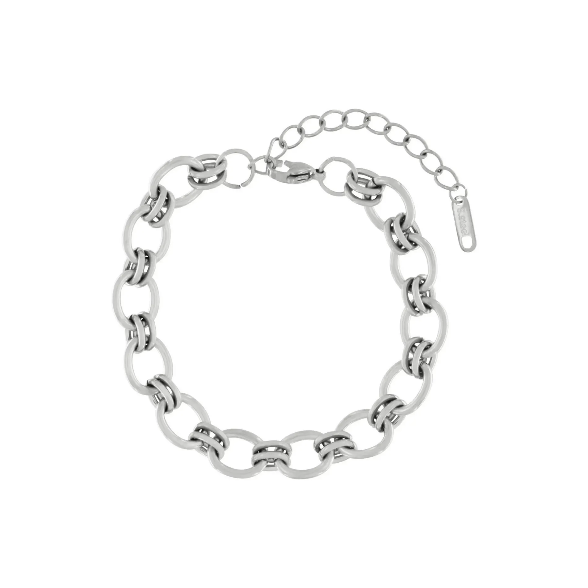 Courage Waterproof Smooth Link Bracelet Silver Plating