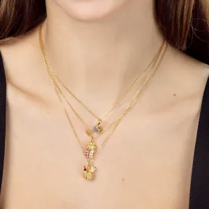 Creative and Original Necklaces with pendants "French Fries Cones" "Picnic Basket" and "Cocktail"