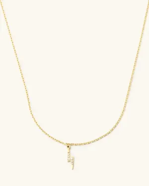 Crystal Bolt Necklace Waterproof - Gold