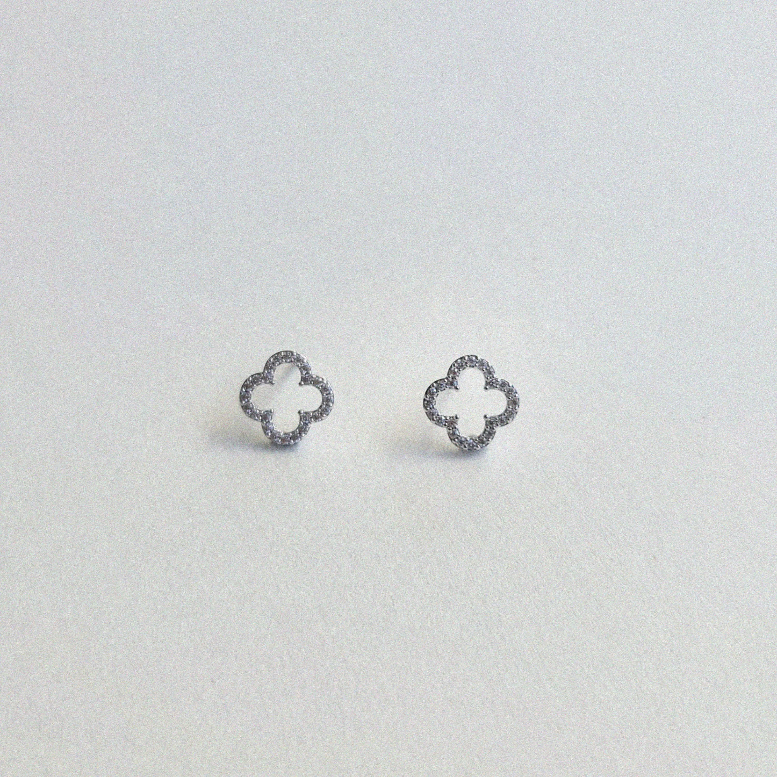 Crystal Clover Studs 10mm