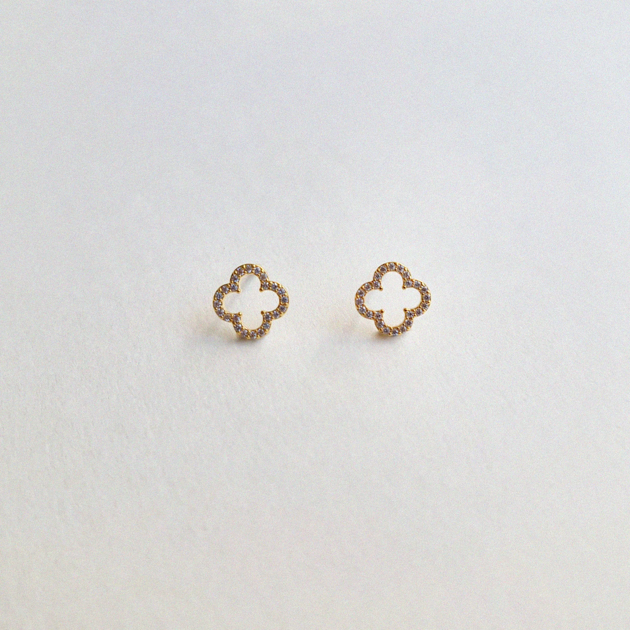 Crystal Clover Studs 10mm