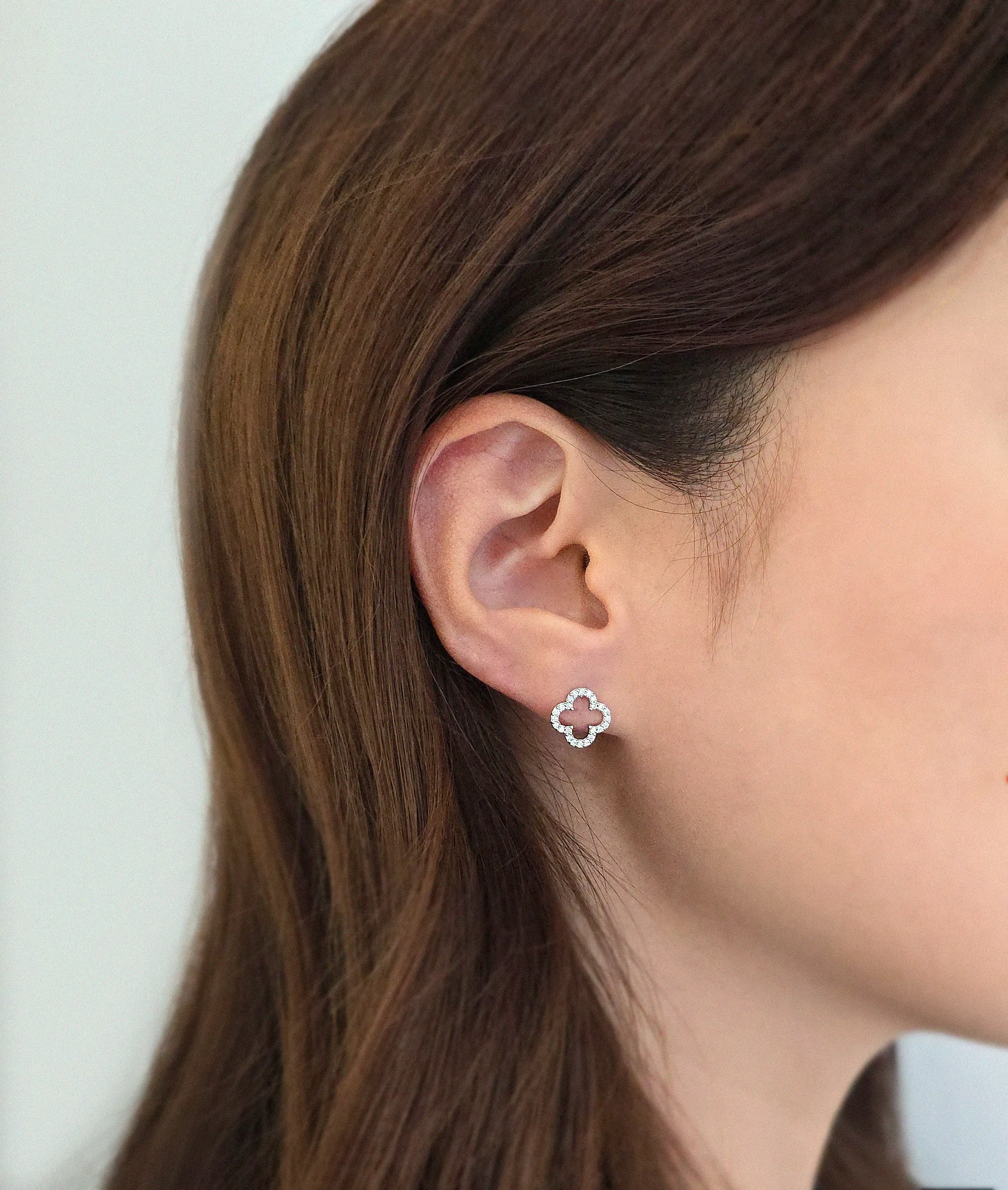 Crystal Clover Studs 10mm