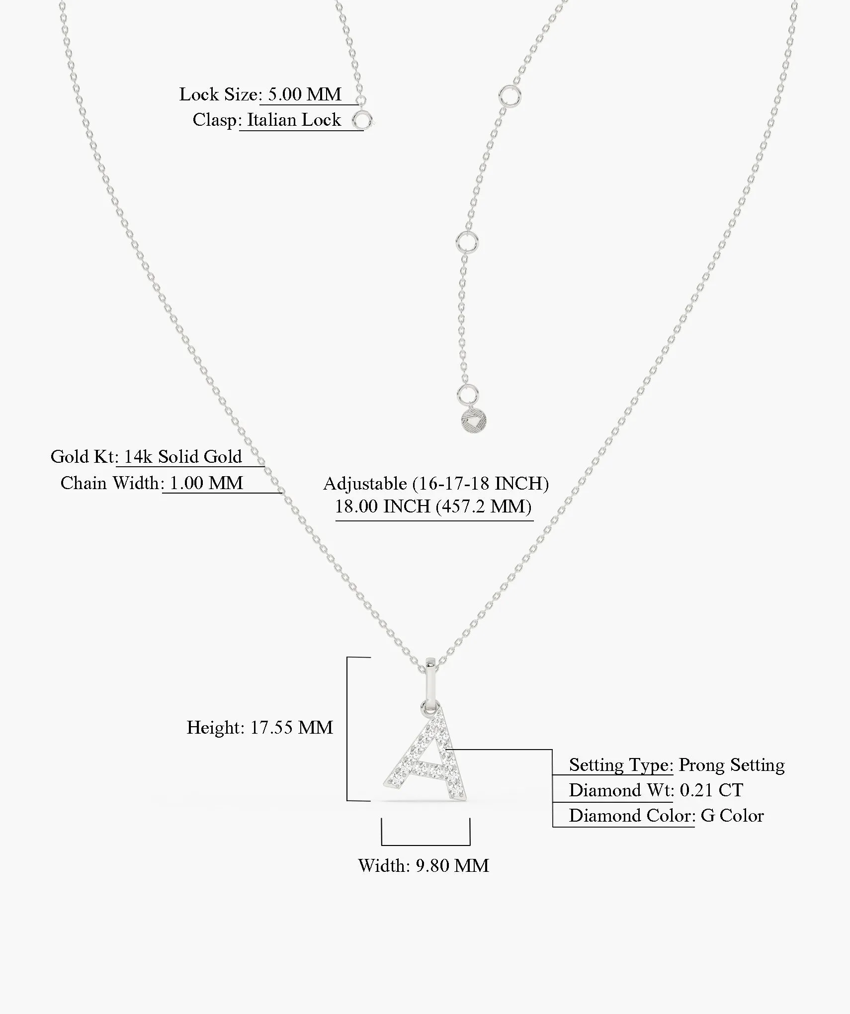 Custom Diamond 'A' Pendant