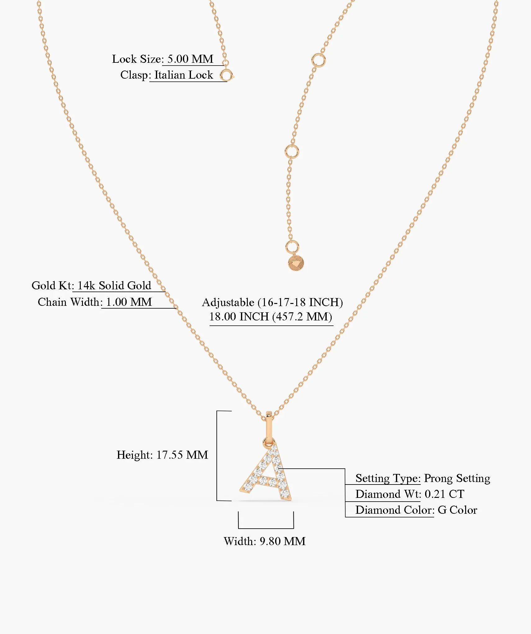 Custom Diamond 'A' Pendant