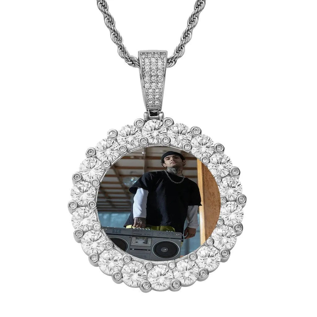 Customizable photoMen's Fashion Inlaid Exquisite Micro-dense Zircon Hip Hop Rock Party