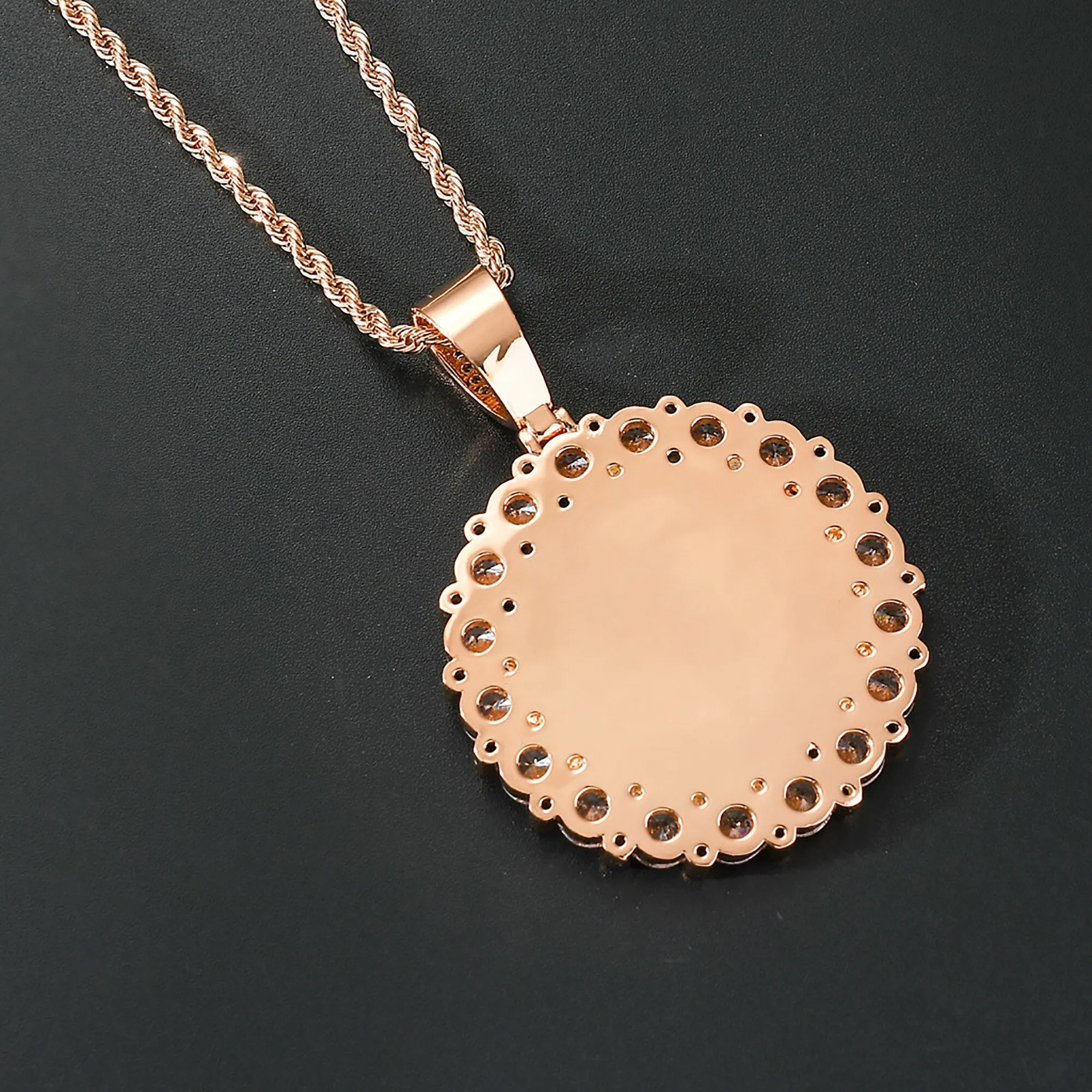 Customizable photoMen's Fashion Inlaid Exquisite Micro-dense Zircon Hip Hop Rock Party