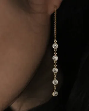 CZ Drop Threader Earrings