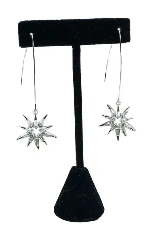 CZ Stars Earrings Silver