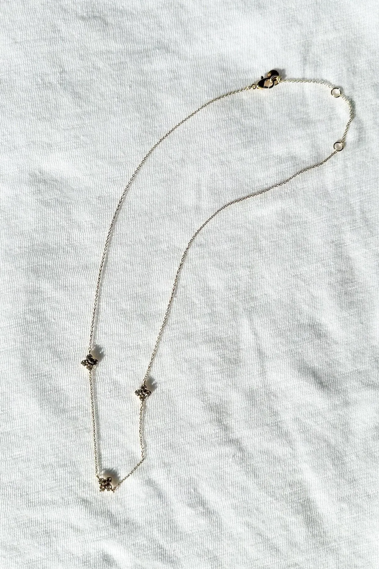Dainty CZ Clover Necklace