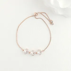 Dainty Rose Gold Bracelet for Brides and Bridemaids-Leila