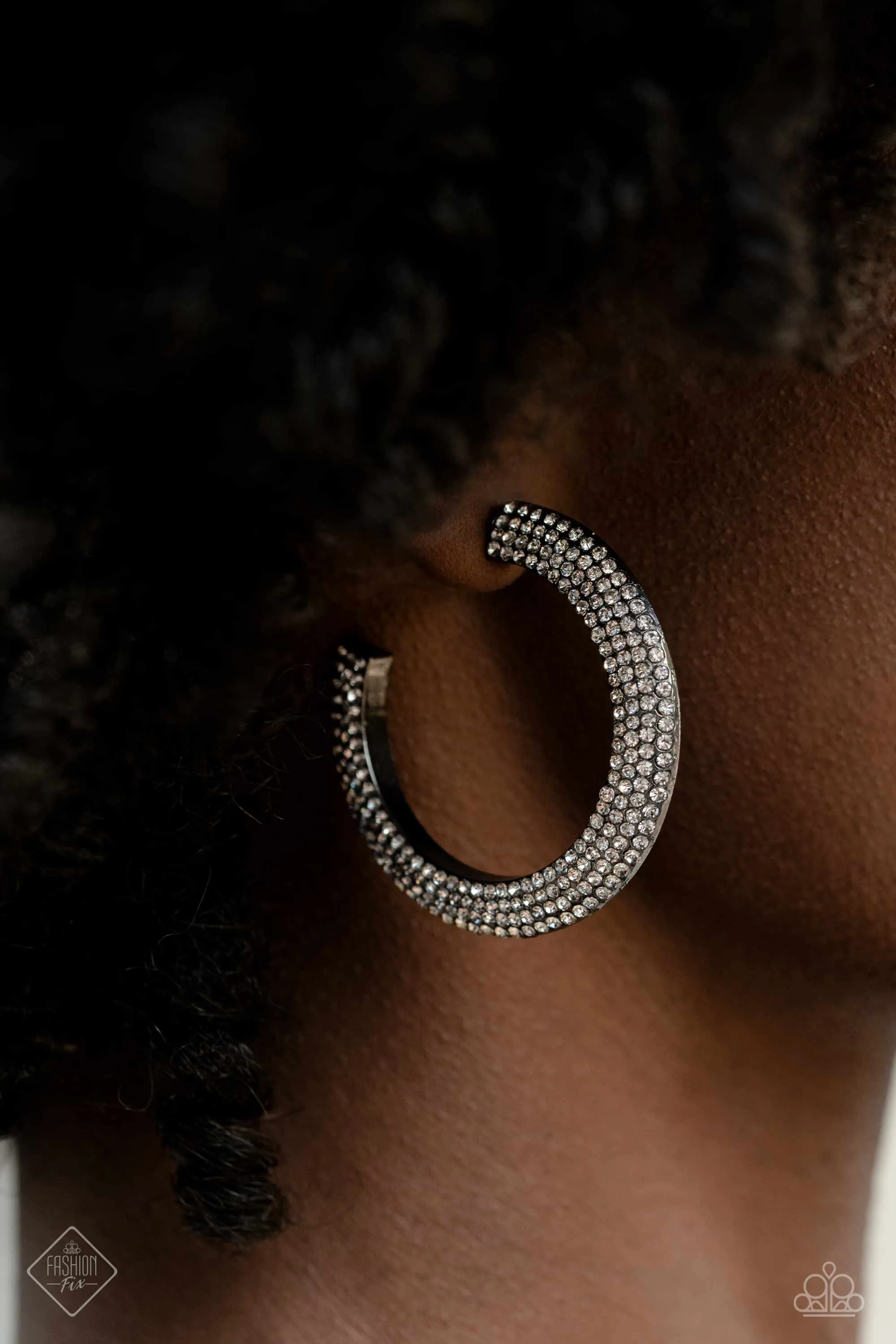 Dazzling Dynamo Black Hoop Earrings - Paparazzi Accessories