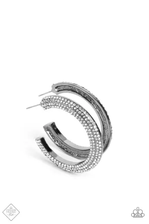 Dazzling Dynamo Black Hoop Earrings - Paparazzi Accessories