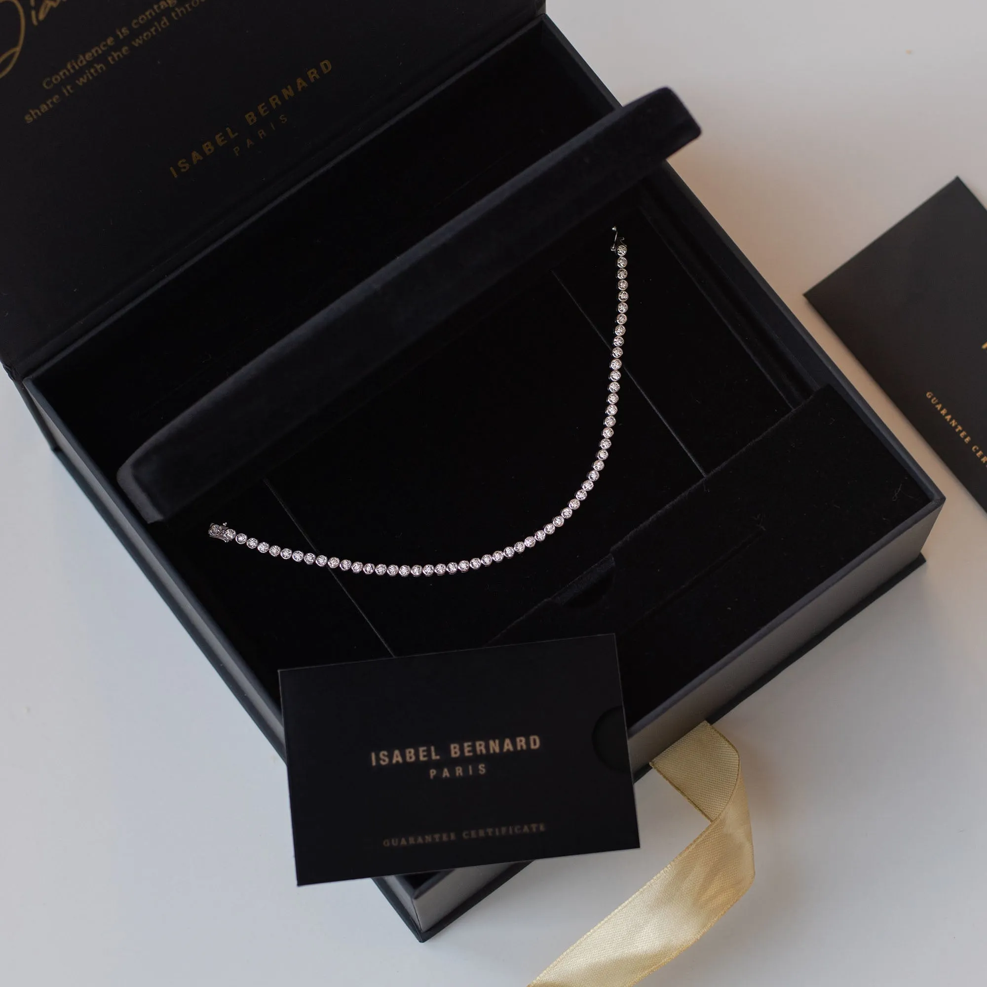De la Paix Alfie 14 karat white gold tennis bracelet with diamond 0.36 carat
