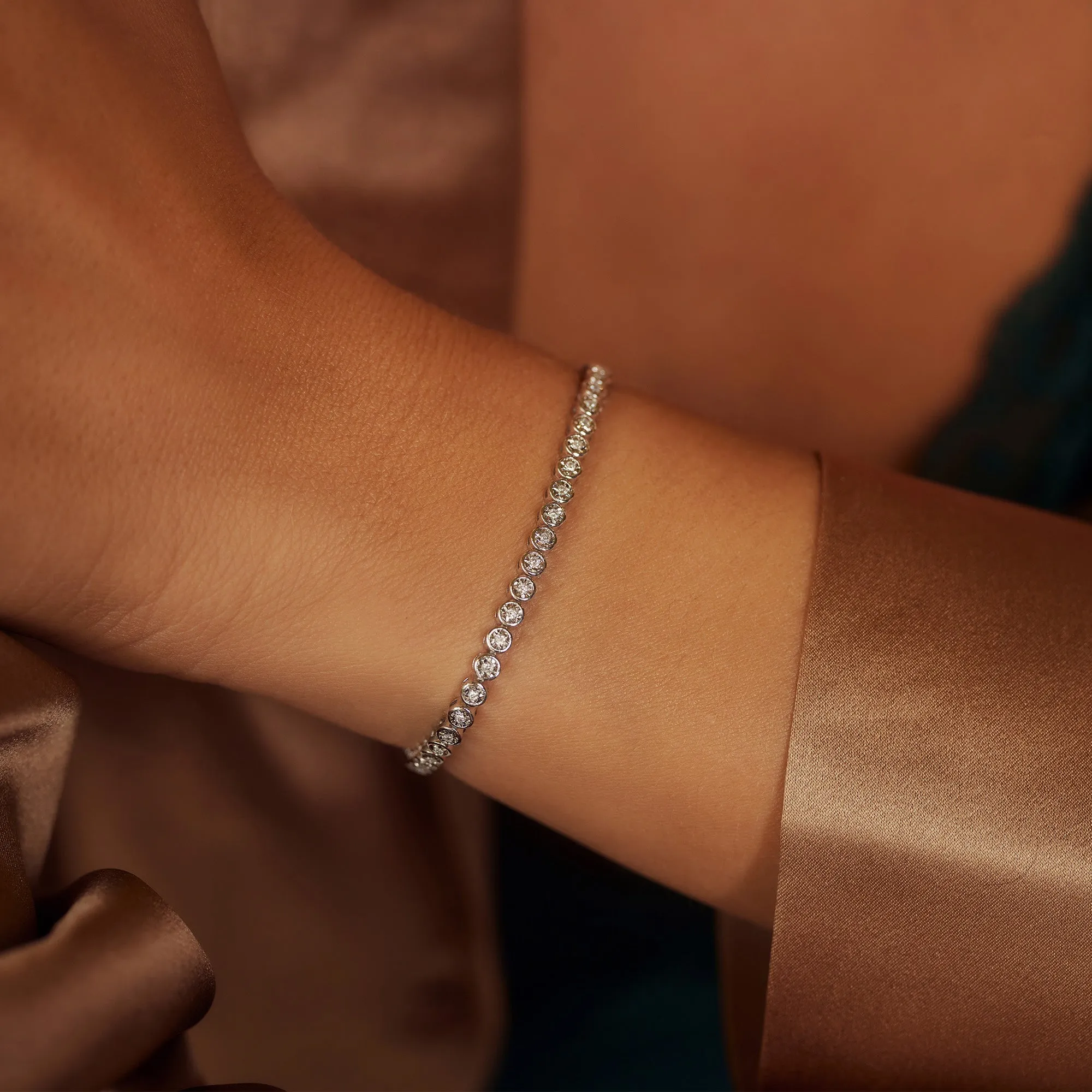 De la Paix Alfie 14 karat white gold tennis bracelet with diamond 0.36 carat