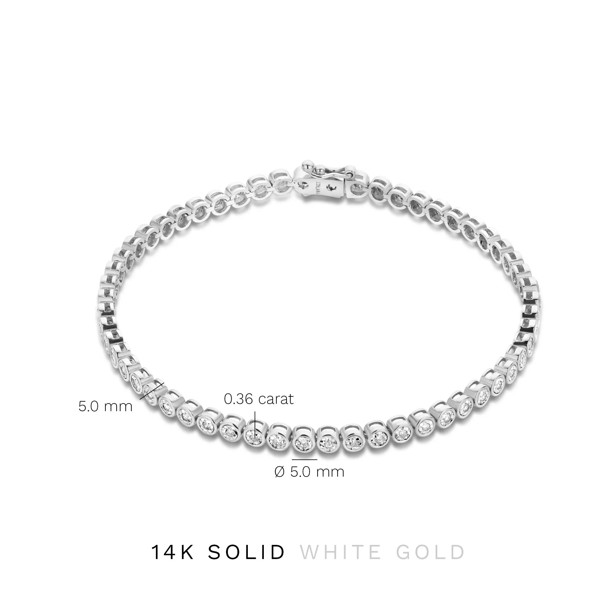De la Paix Alfie 14 karat white gold tennis bracelet with diamond 0.36 carat