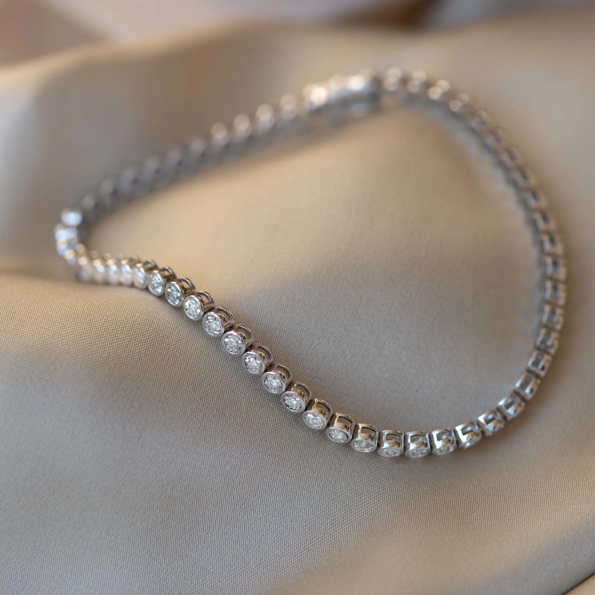 De la Paix Alfie 14 karat white gold tennis bracelet with diamond 0.36 carat