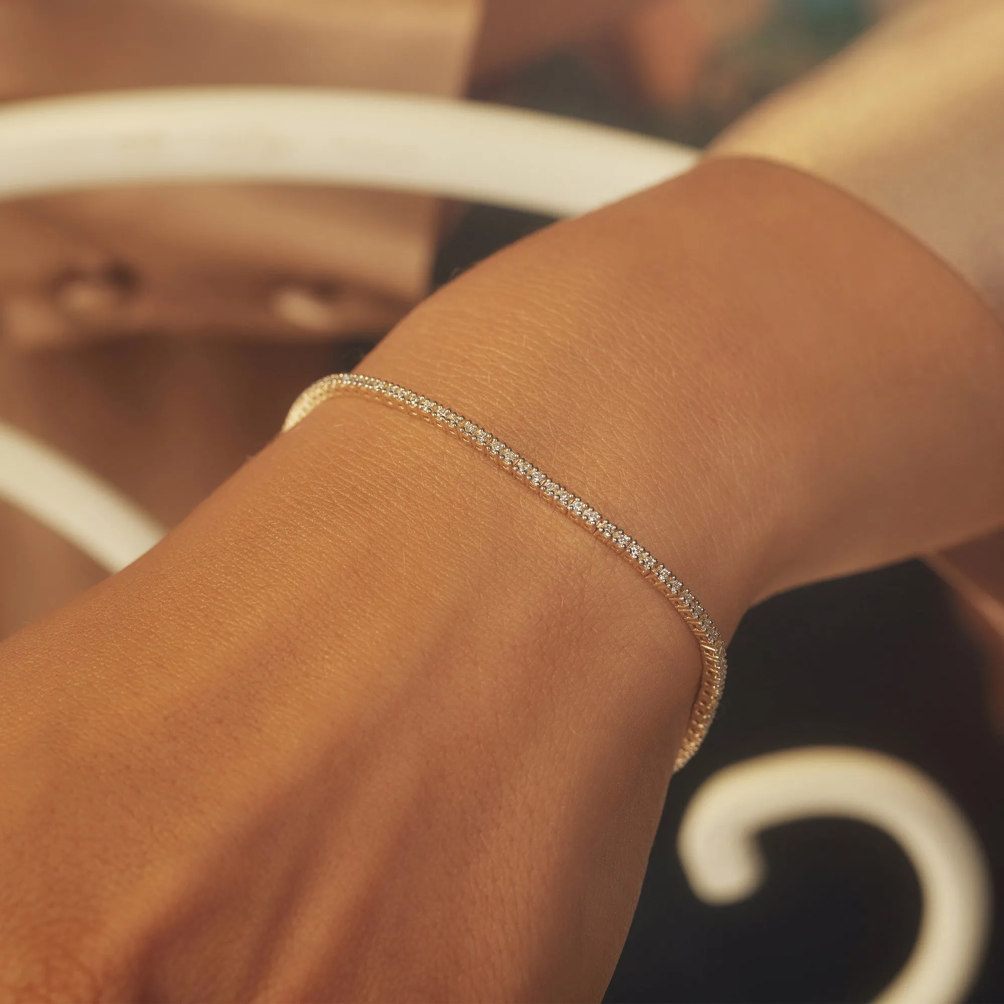 De la Paix Madeline 14 karat gold tennis bracelet with diamond 1.08 carat