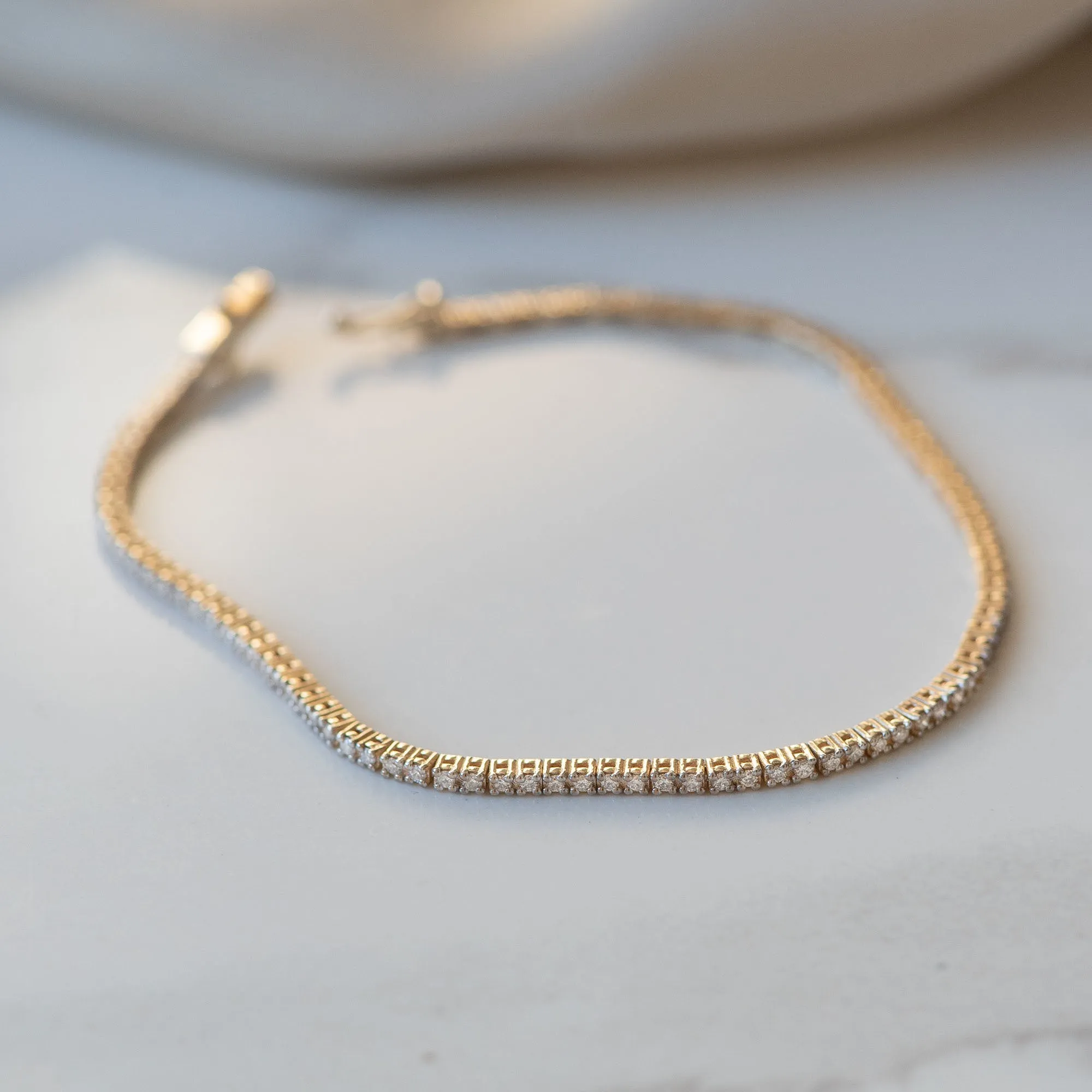 De la Paix Madeline 14 karat gold tennis bracelet with diamond 1.08 carat