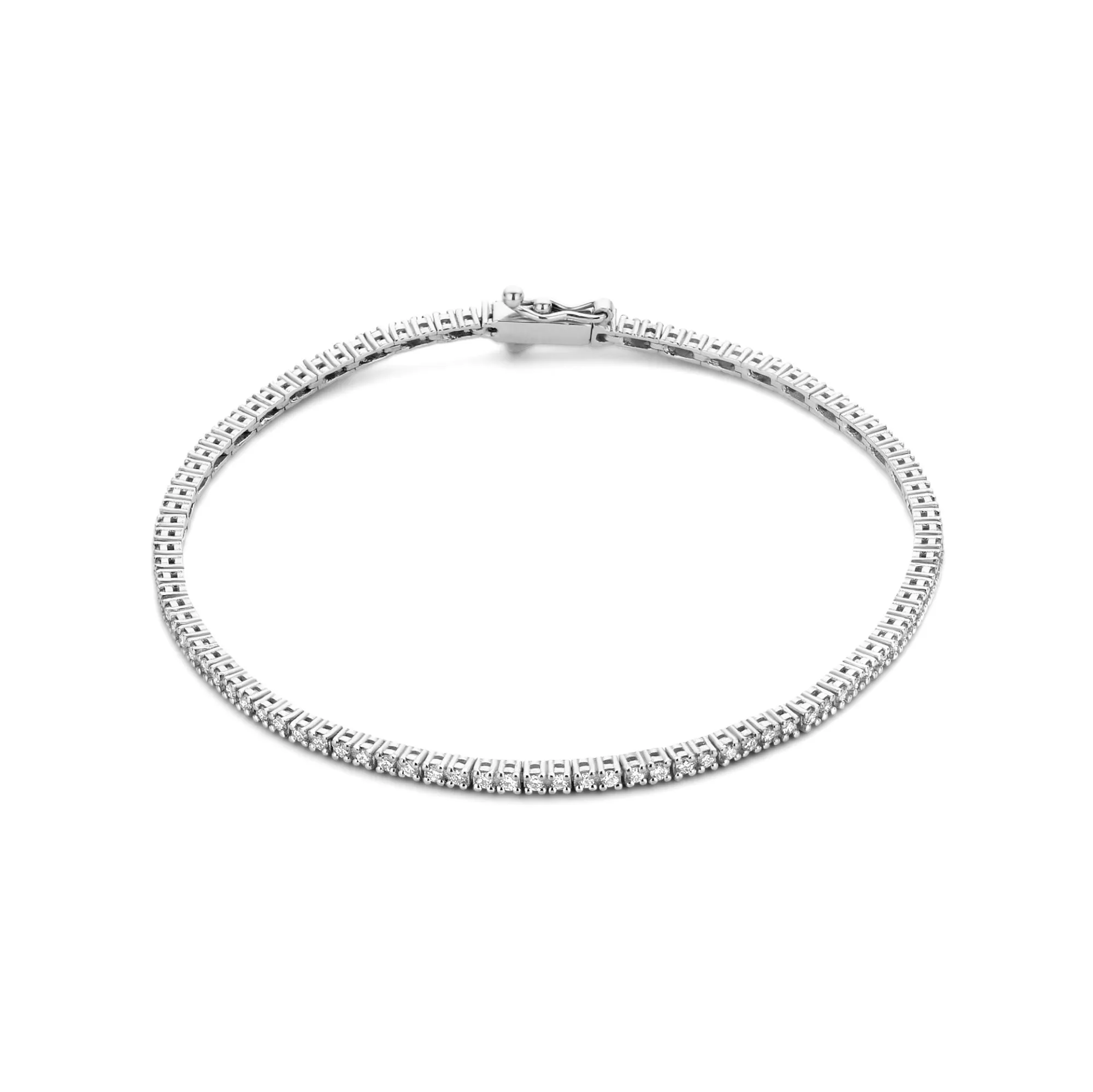 De la Paix Madeline 14 karat white gold tennis bracelet with diamond 1.08 carat