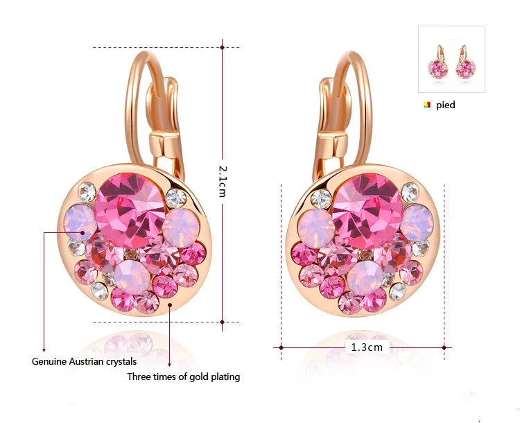 Delicate Large zircon Earrings,Gift to girlfriend,pink blue 4clolor handmade fashionable Stud Earrings
