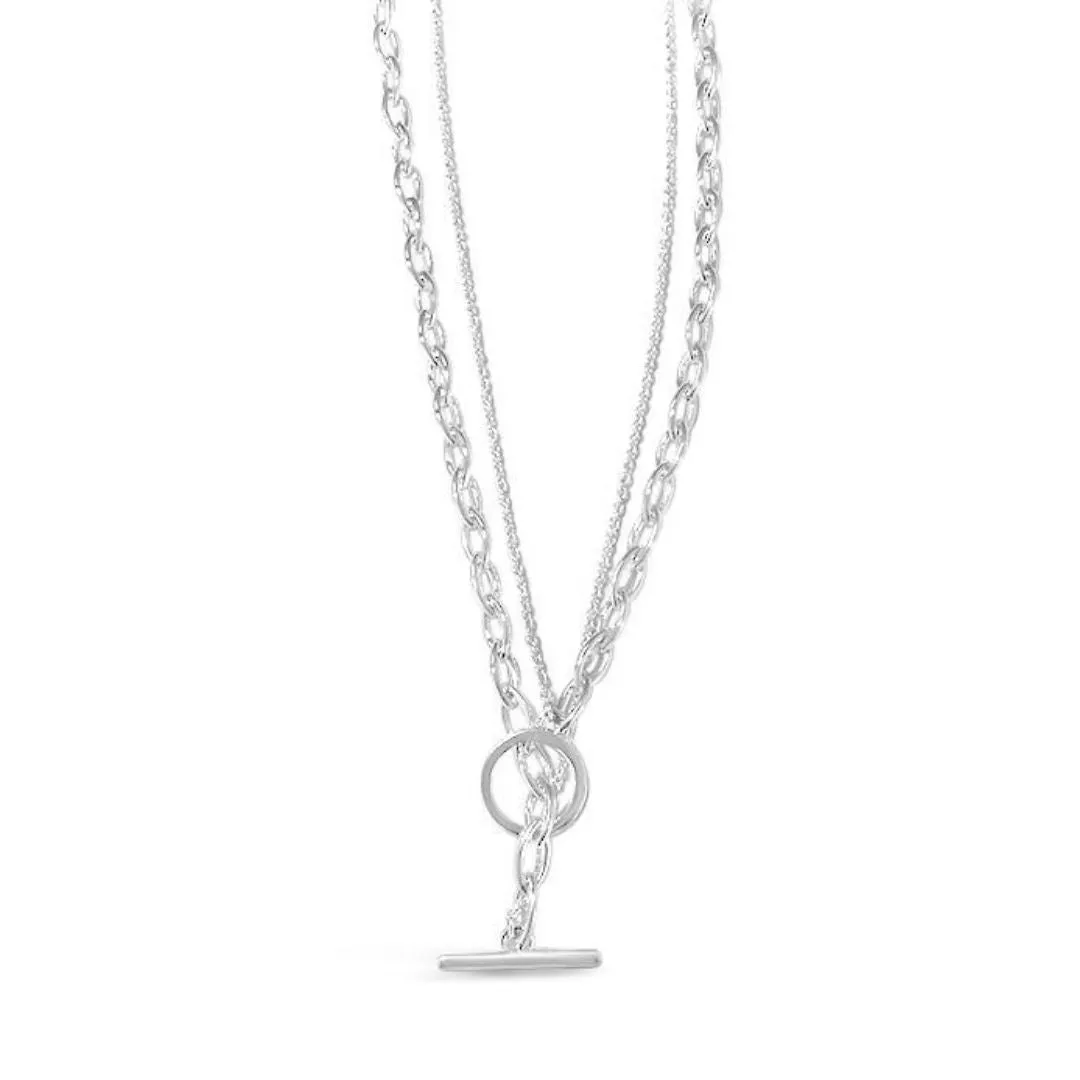 Demi Double Chain FOB Necklace W/S
