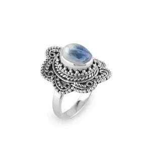 DEVMUKTI Natural Rainbow Moonstone Gemstone Rings, 925 Sterling Silver, Handmade Jewelry, AAA Grade Stones, Chakra Healing Crystals, June Birthstone, Designer Rings, Gift for Women Gift (US - 9)
