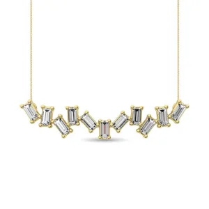Diamond 1/10 Ct.Tw. Baguette Fashion Necklace in 10K Yellow Gold