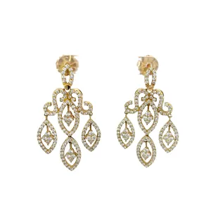 Diamond 6ctw Chandelier Earrings 14K Yellow Gold