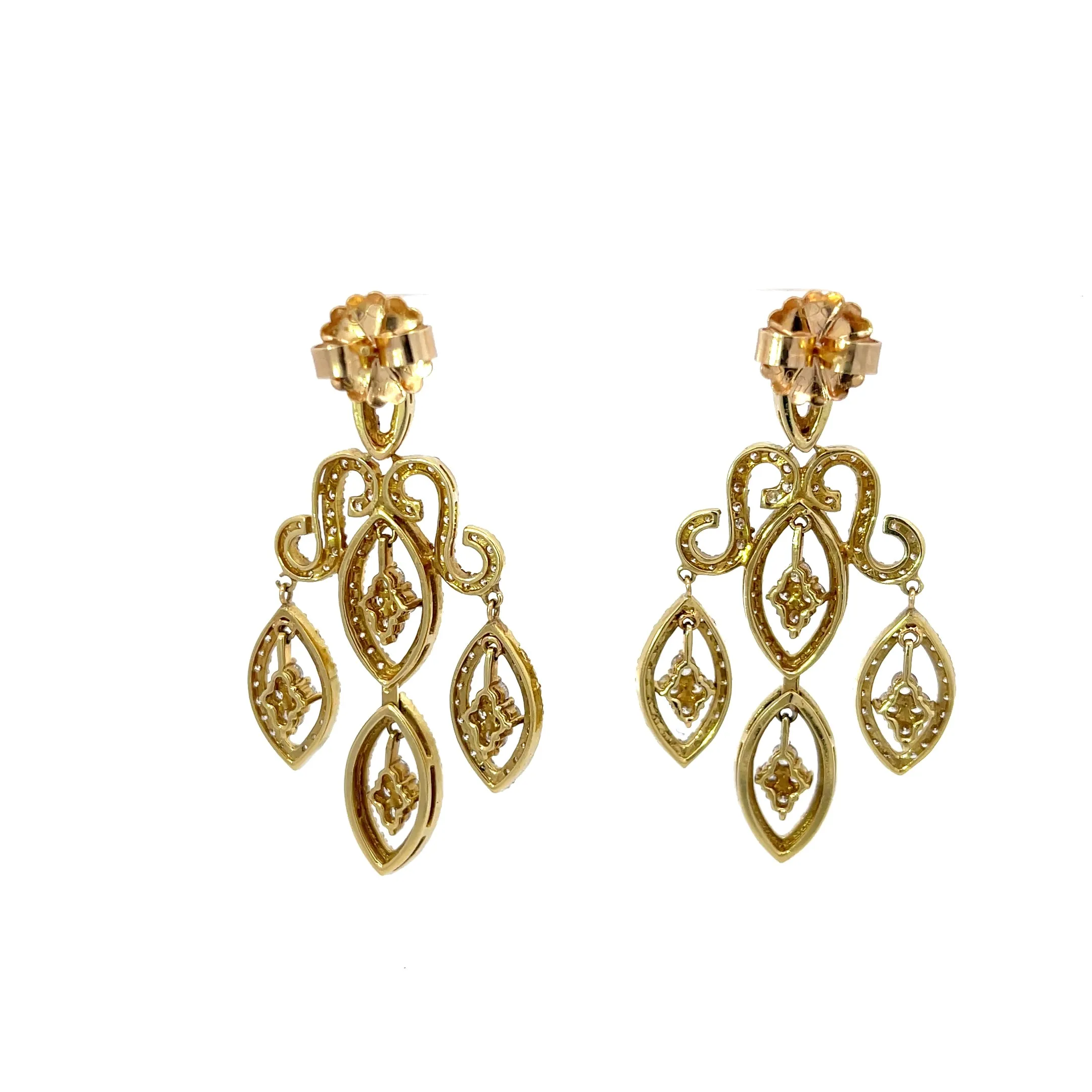 Diamond 6ctw Chandelier Earrings 14K Yellow Gold