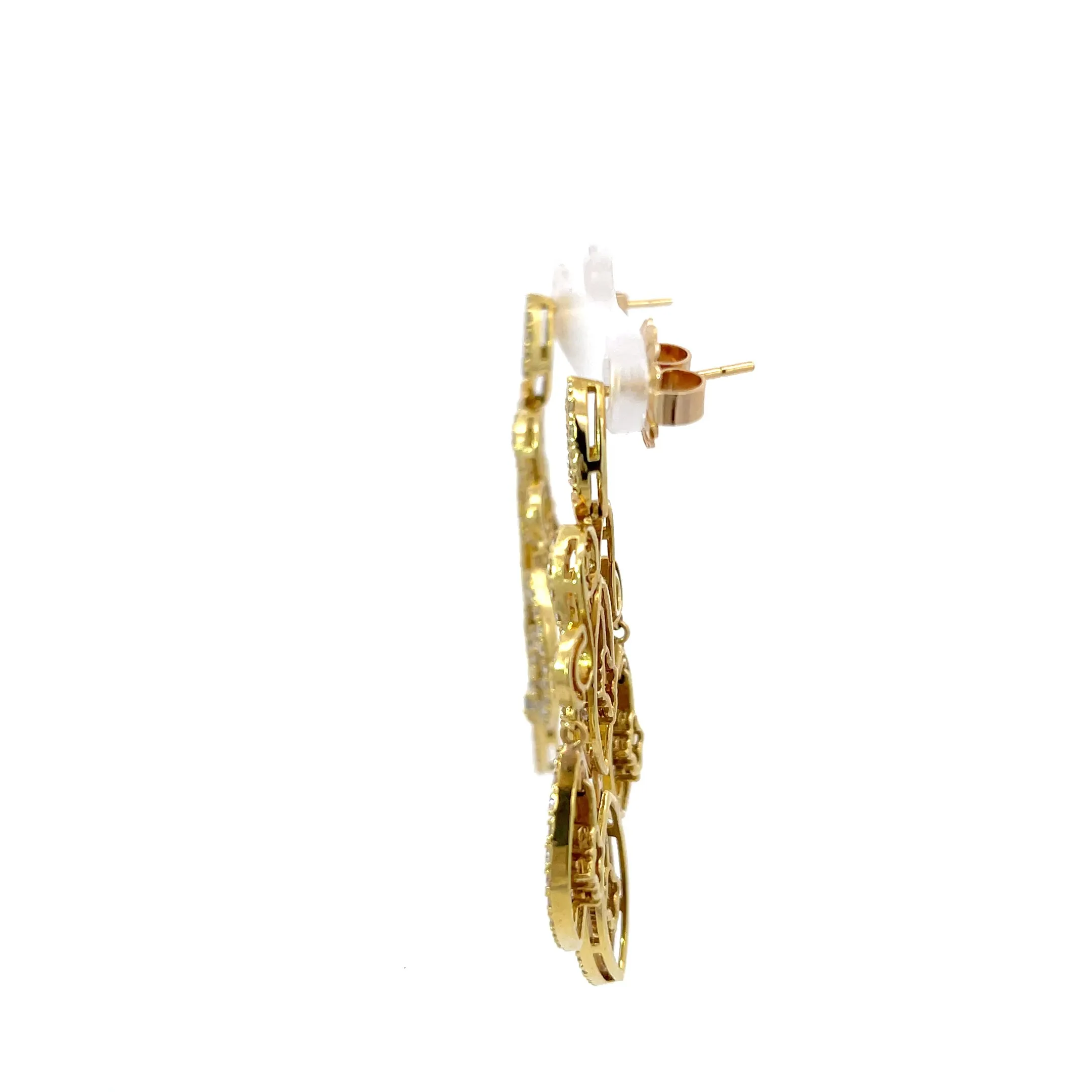 Diamond 6ctw Chandelier Earrings 14K Yellow Gold