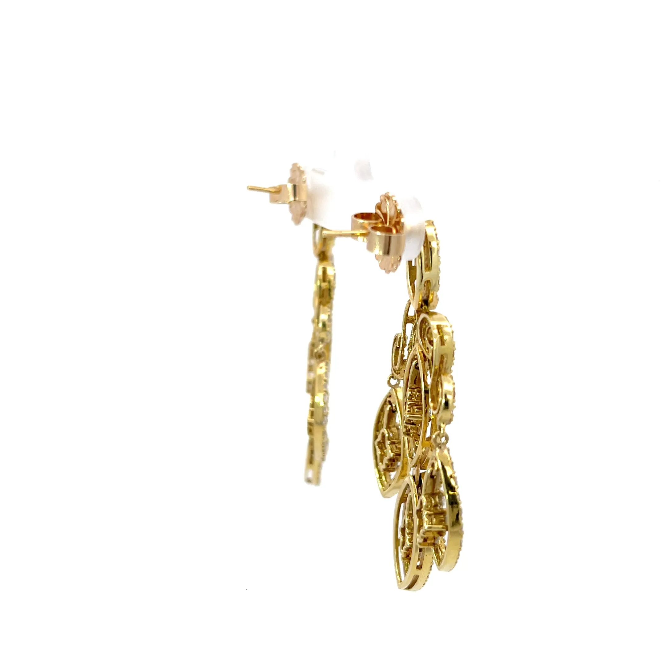 Diamond 6ctw Chandelier Earrings 14K Yellow Gold