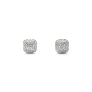 Diamond Cushion Dome Stud Earrings (14K)