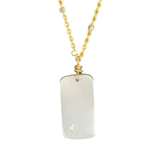 Diamond Dogtag Necklace  (N116)