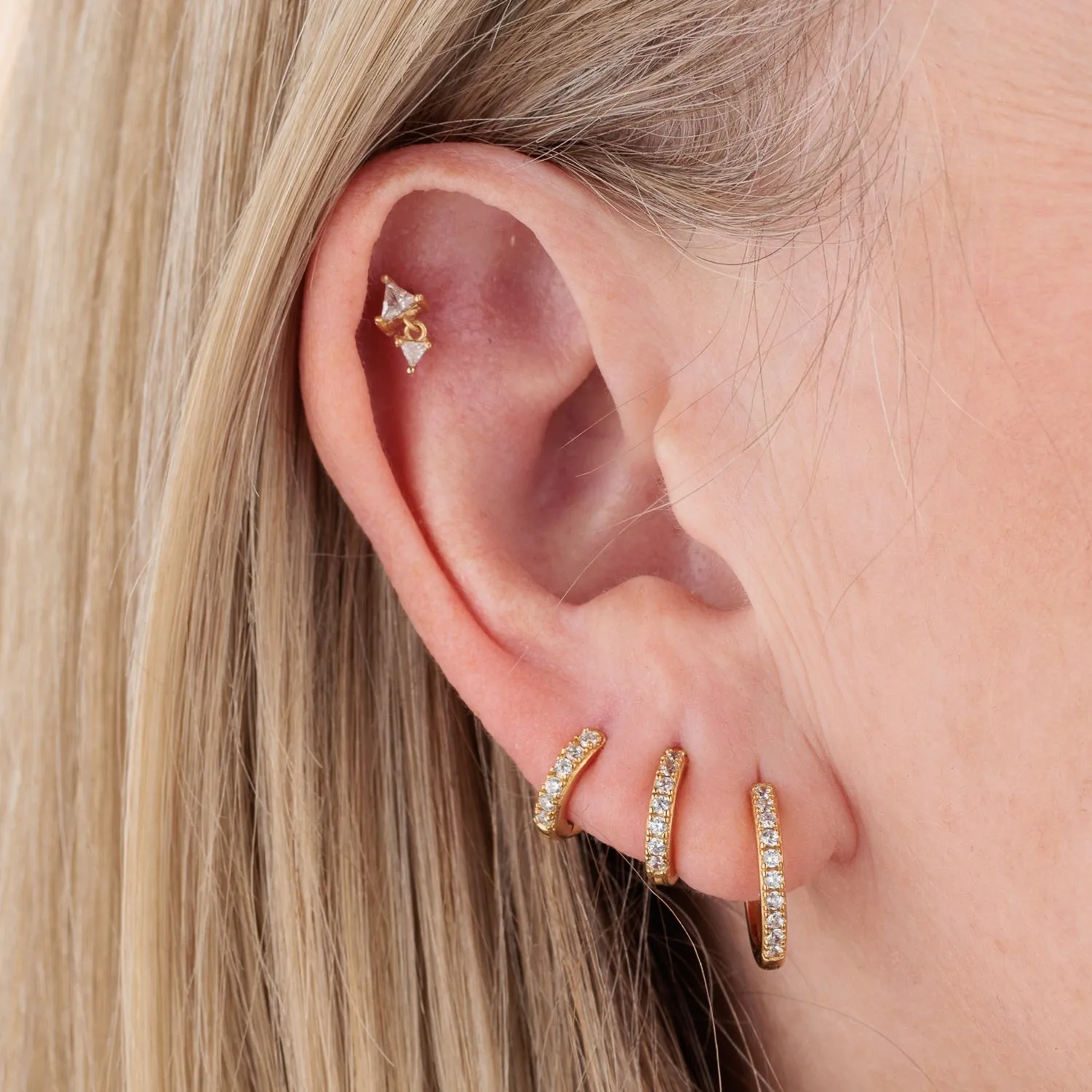 Diamond Drop Single Flat Back Earring