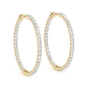 DIAMOND HOOP EARRINGS - 1.90CT