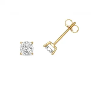 Diamond Jewellery 9ct Gold Diamond Brilliant Range Earrings ED171