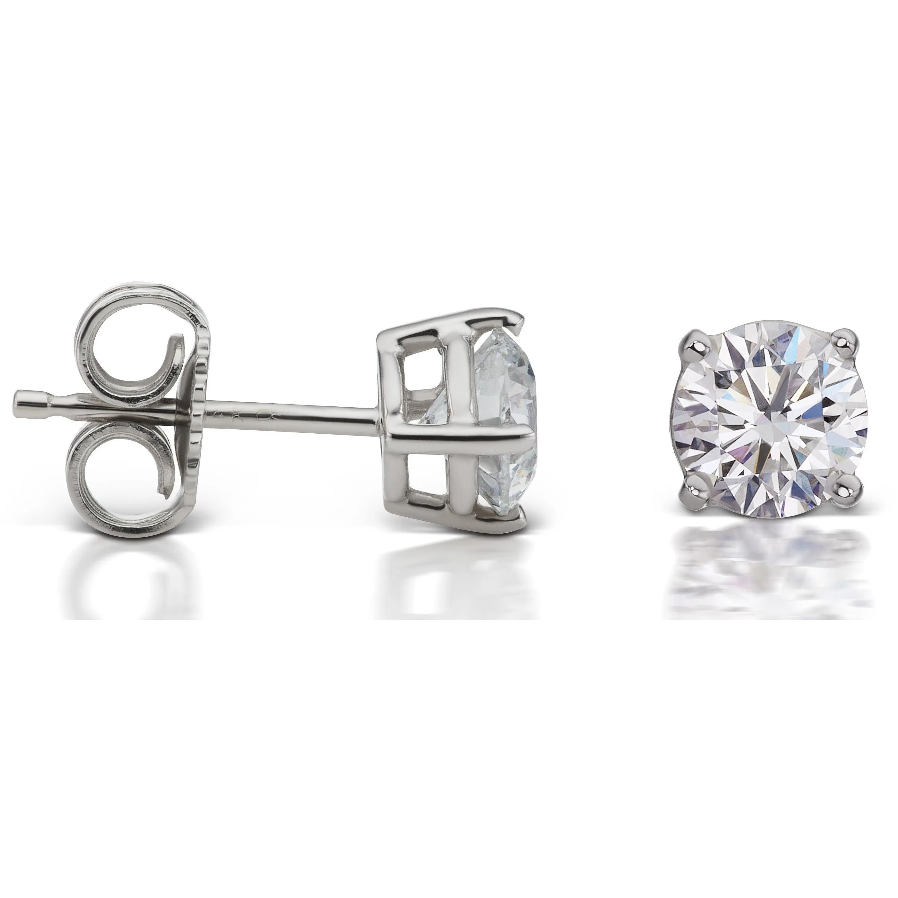 Diamond Like 6mm 1ct. Each, Classic Solitaire Stud Earrings