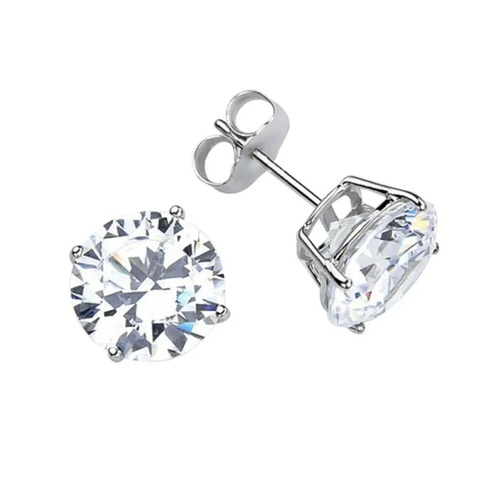 Diamond Like 6mm 1ct. Each, Classic Solitaire Stud Earrings