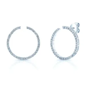 Diamond Open Circle Earrings In 14k White Gold 3/4ctw