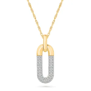 Diamond-Set Oval Pendant