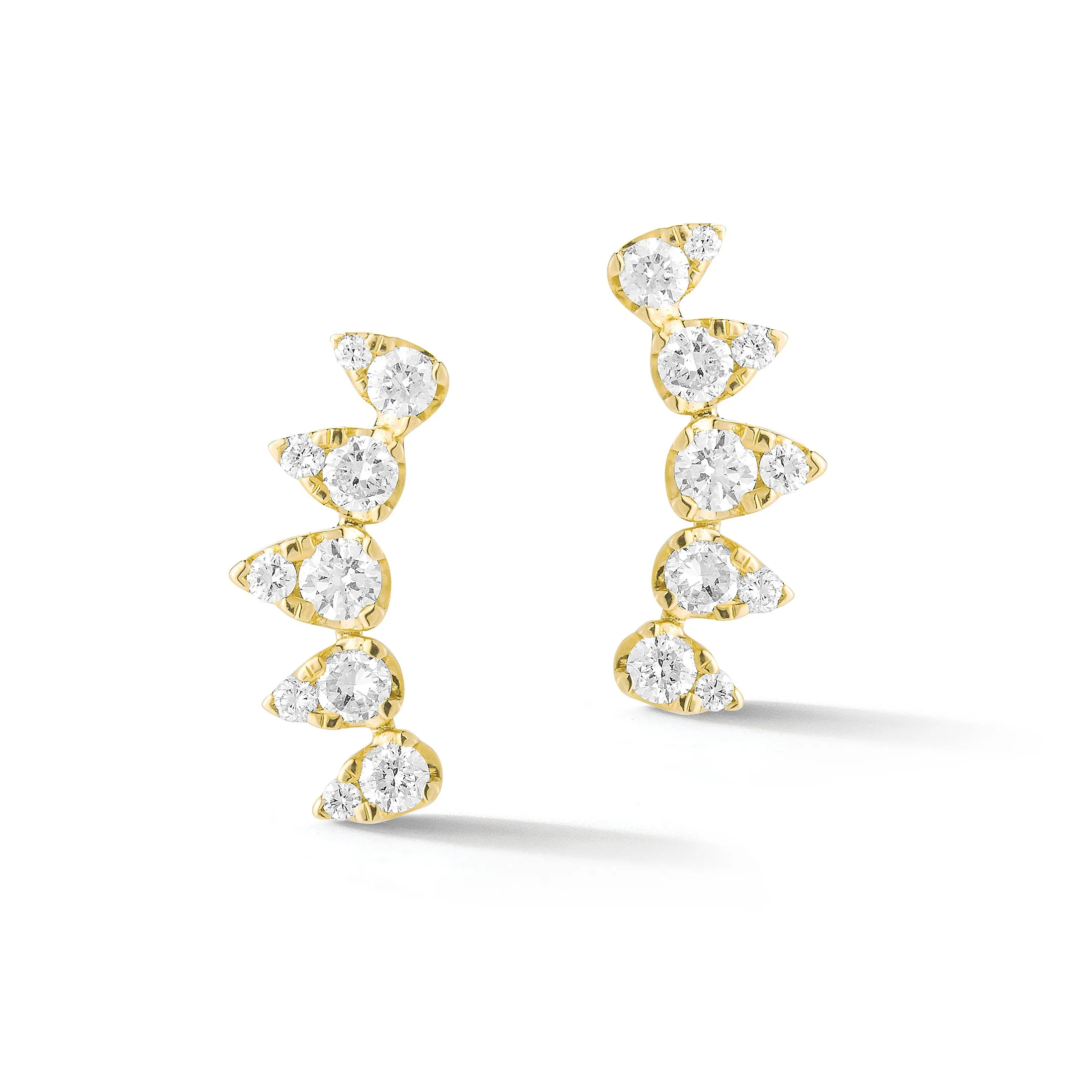 Diamond Spike Crawler Earrings