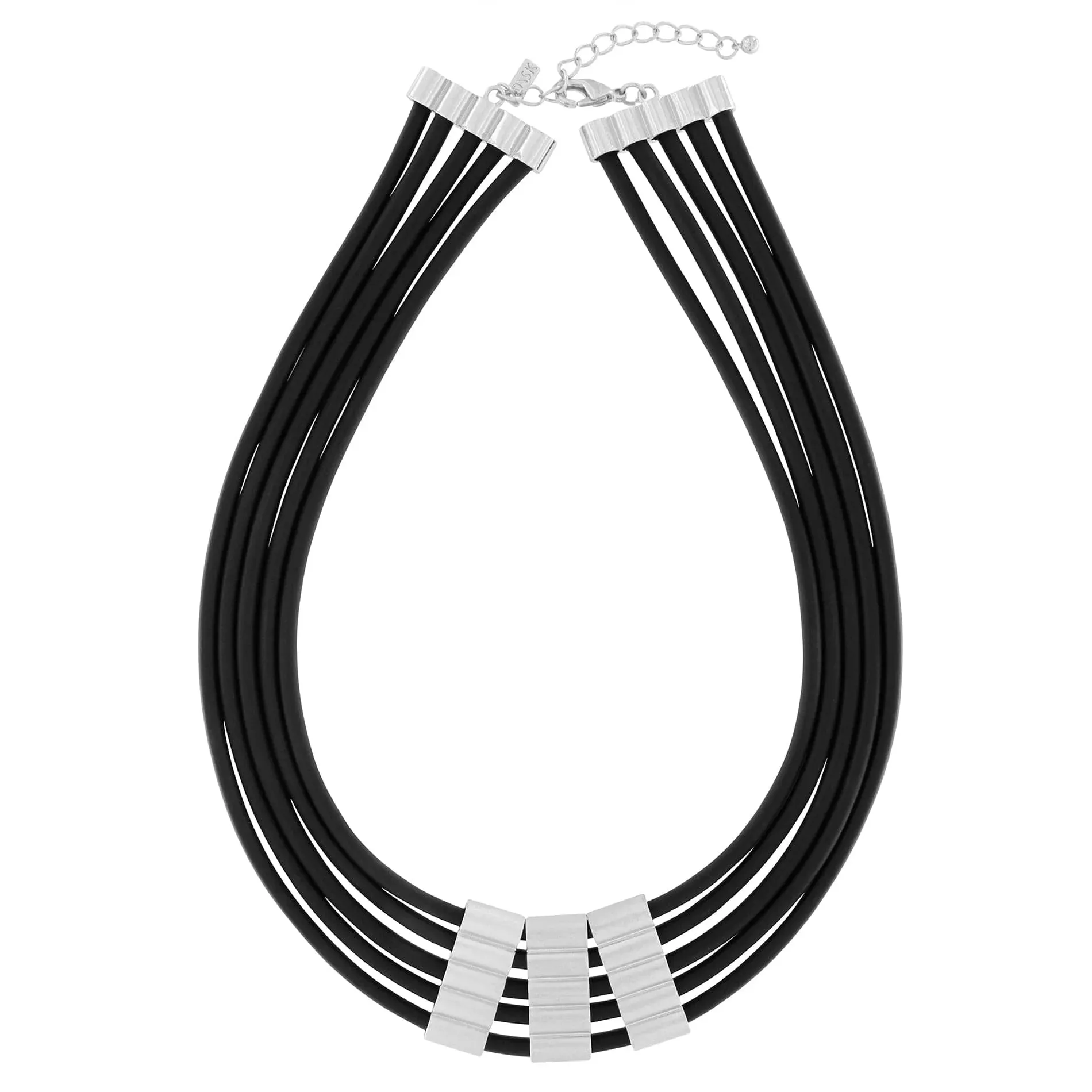 DNSK - Alaya Short Multi Row Necklace in Silver