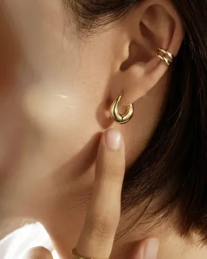 Dome Snap Huggie Earrings