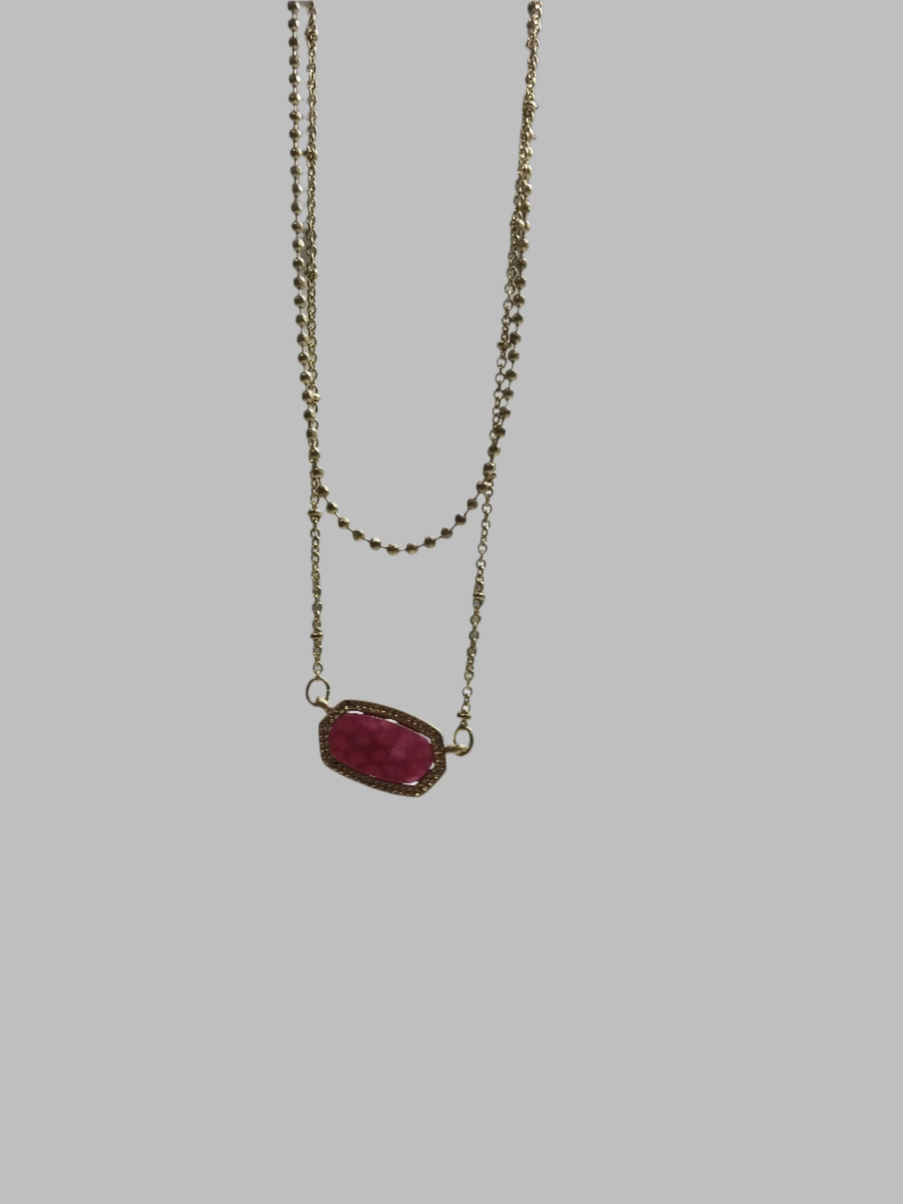 Double Chain Necklace w/Charm