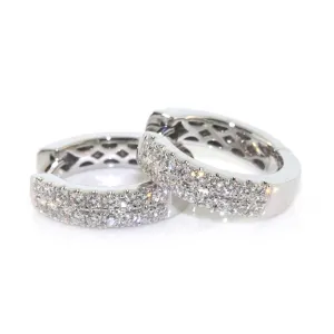 Double Row Diamond Hoops