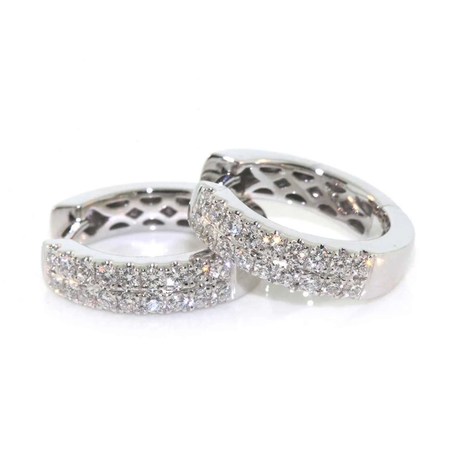 Double Row Diamond Hoops