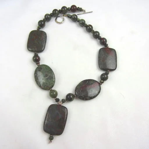 Dragons Blood Jasper Gemstone Pendant Necklace