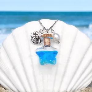 Drift Bottle Sand Dollar Necklace